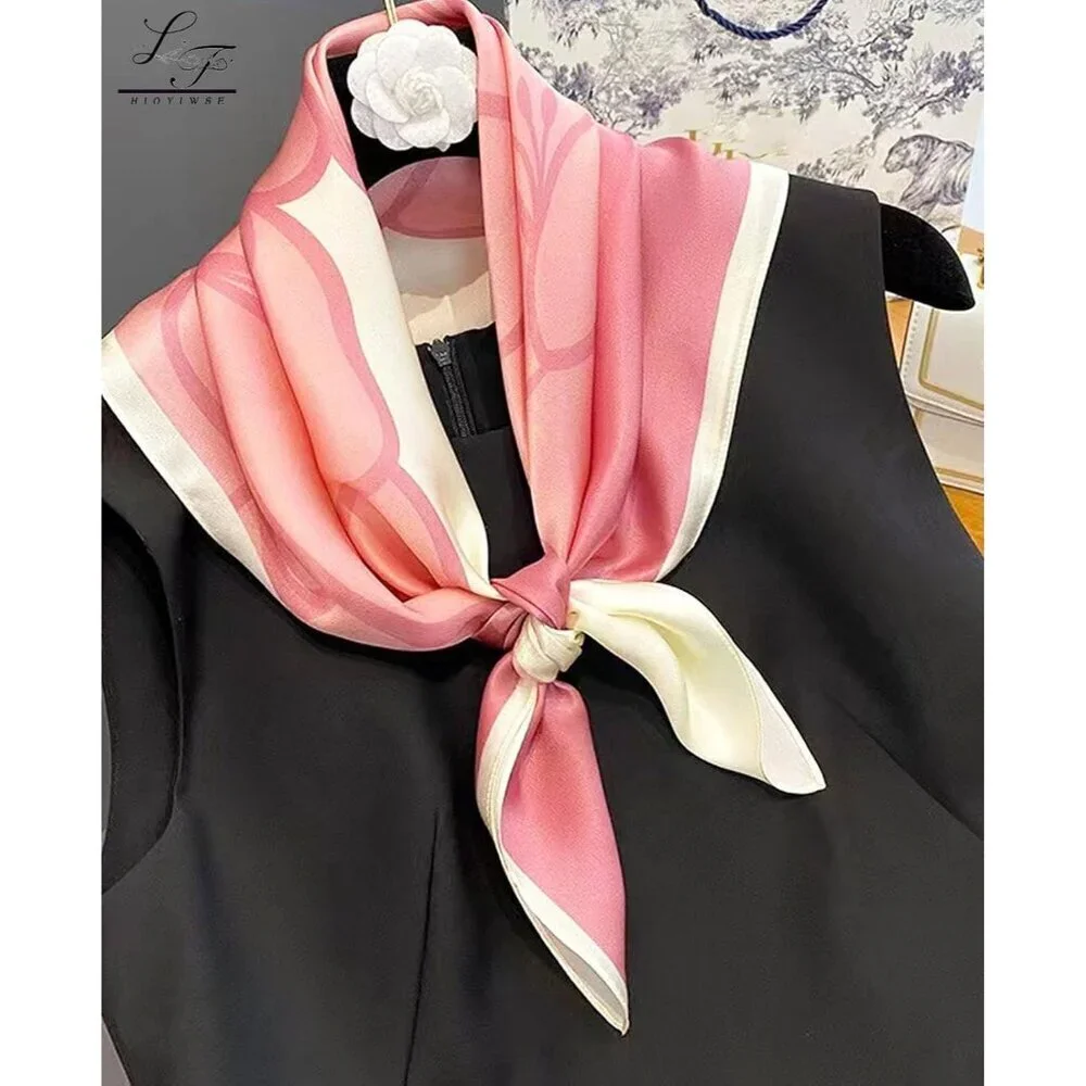 Satin Bandanas Head A8 Pink Scarf Women Lightweight Silk Hair Wrap Sleep Scarf